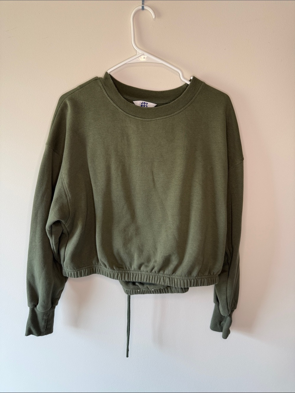JoyLab Olive Drawstring Cropped Sweatshirt & Pants